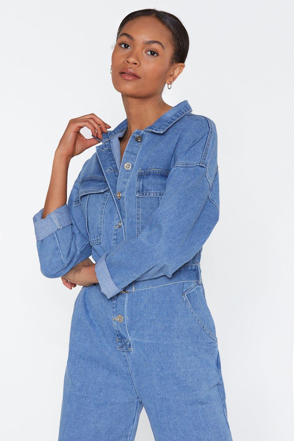 All in Relaxed Denim Boilersuit